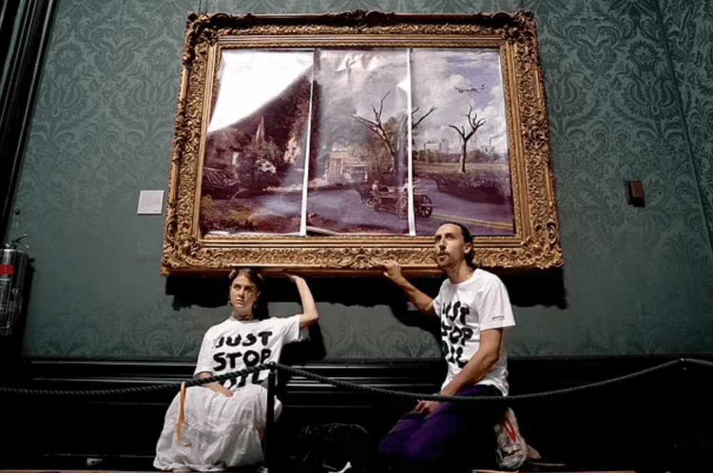 just-stop-oil-protestor-who-pulled-‘hay-wain’-painting-stunt-has-racked-up-50,000-air-miles-on-exotic-holidays