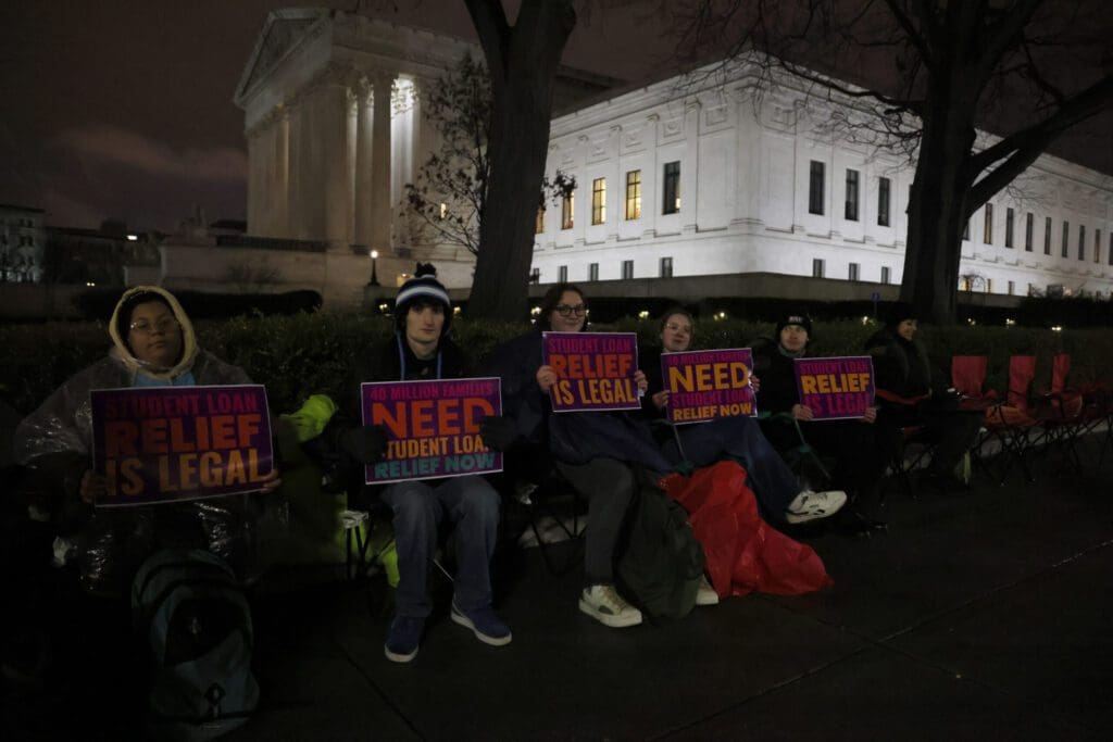 protesters-camp-out-at-supreme-court-as-justices-consider-biden-debt-cancellation