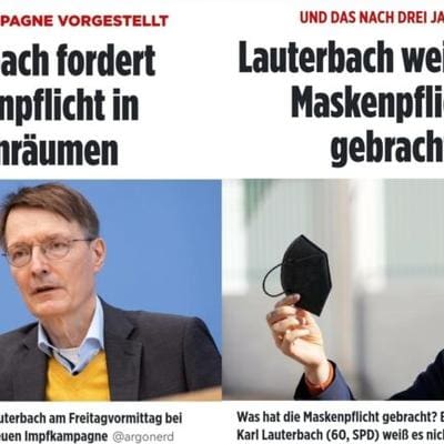 Lauterbachs Ministerium gibt zu: Effektivität der Maskenpflicht ist bis heute unklar. FDP-Vizechef Kubicki fordert eine Überprüfung der Corona-Politik – Die Weltwoche
