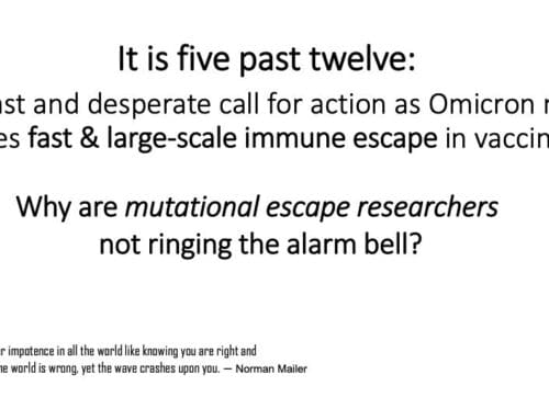 Mein letzter und verzweifelter Aufruf zur Aktion, da Omicron jetzt eine schnelle und groß angelegte Immunescape bei Geimpften verursacht | Stimme für Wissenschaft und Solidarität