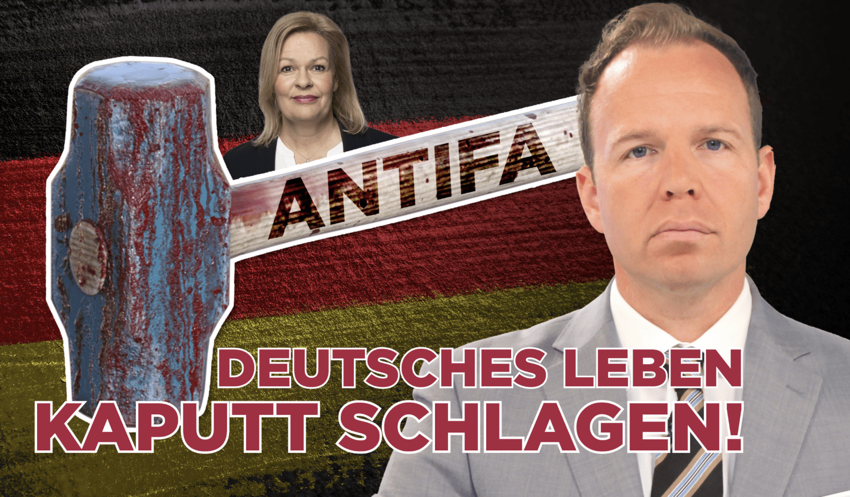 nancy-faeser-als-antifa-hammer:-zerstoerung-des-deutschen-lebens